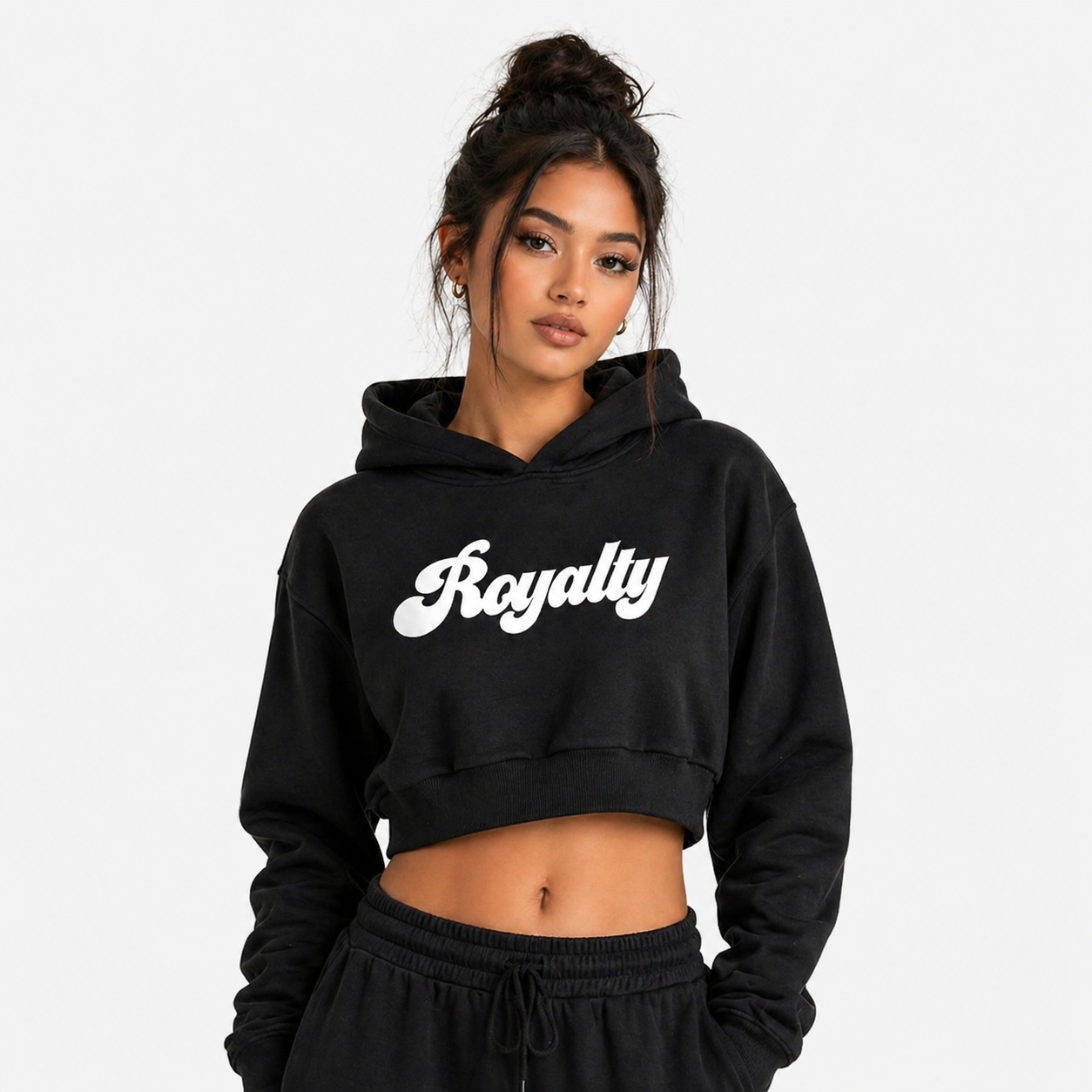 Script Cropped Hoodie