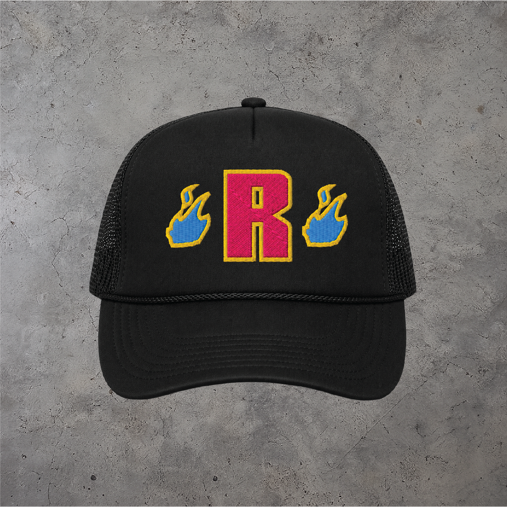 Blue Flames Trucker Hat