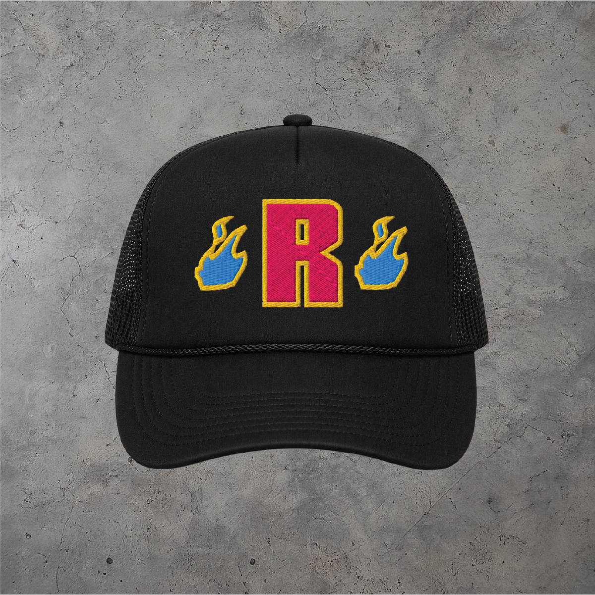 Blue Flames Trucker Hat