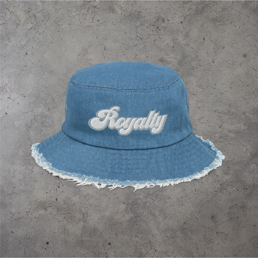 Script Distressed Bucket Hat