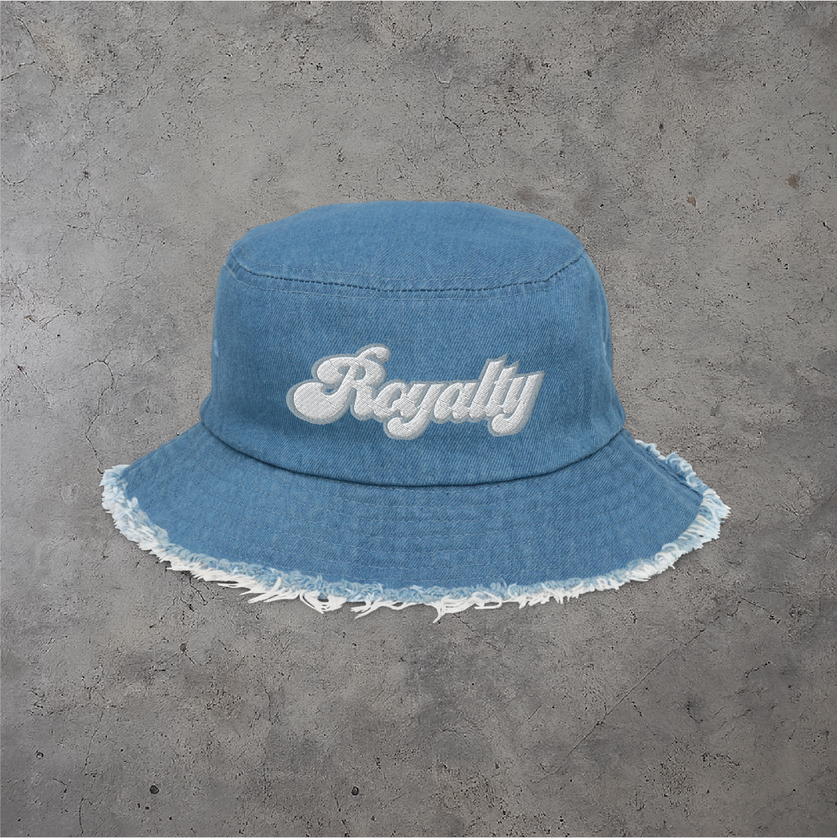 Script Distressed Bucket Hat