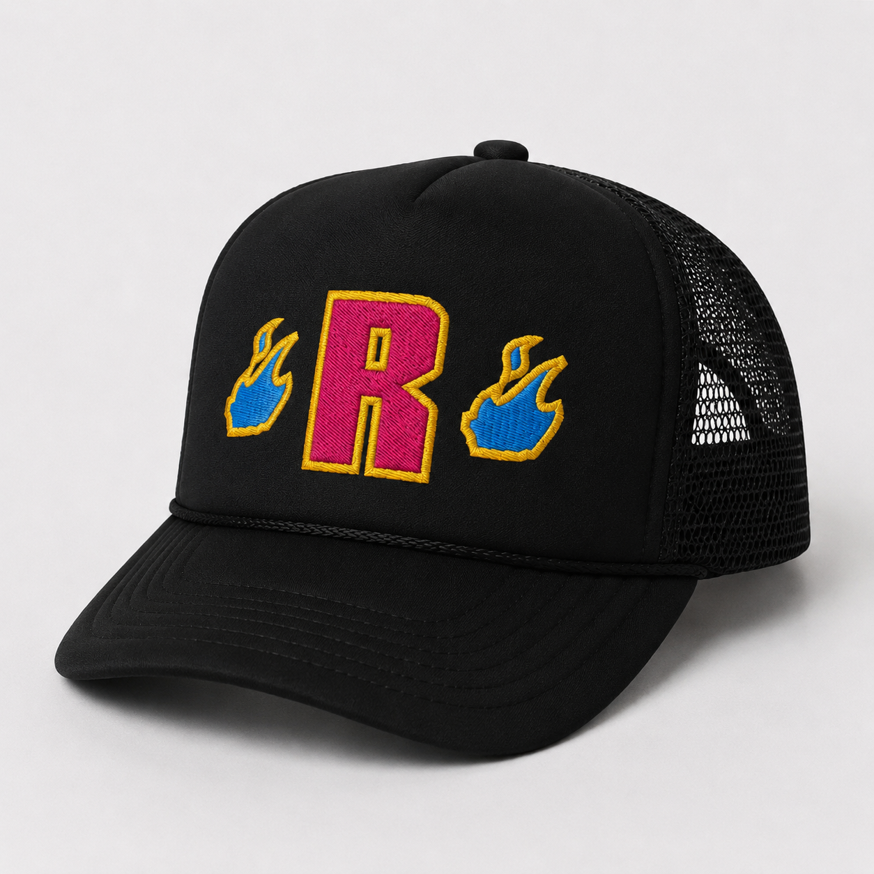 Blue Flames Trucker Hat