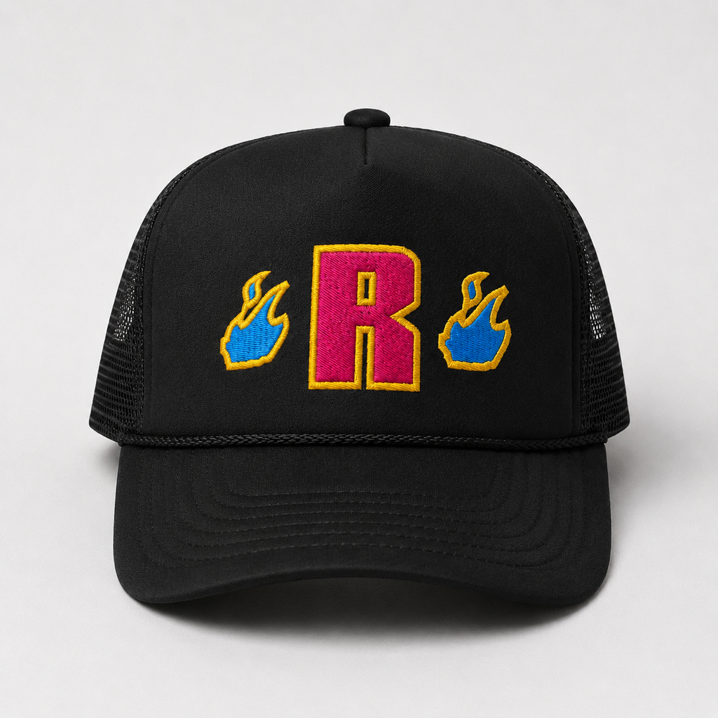 Blue Flames Trucker Hat