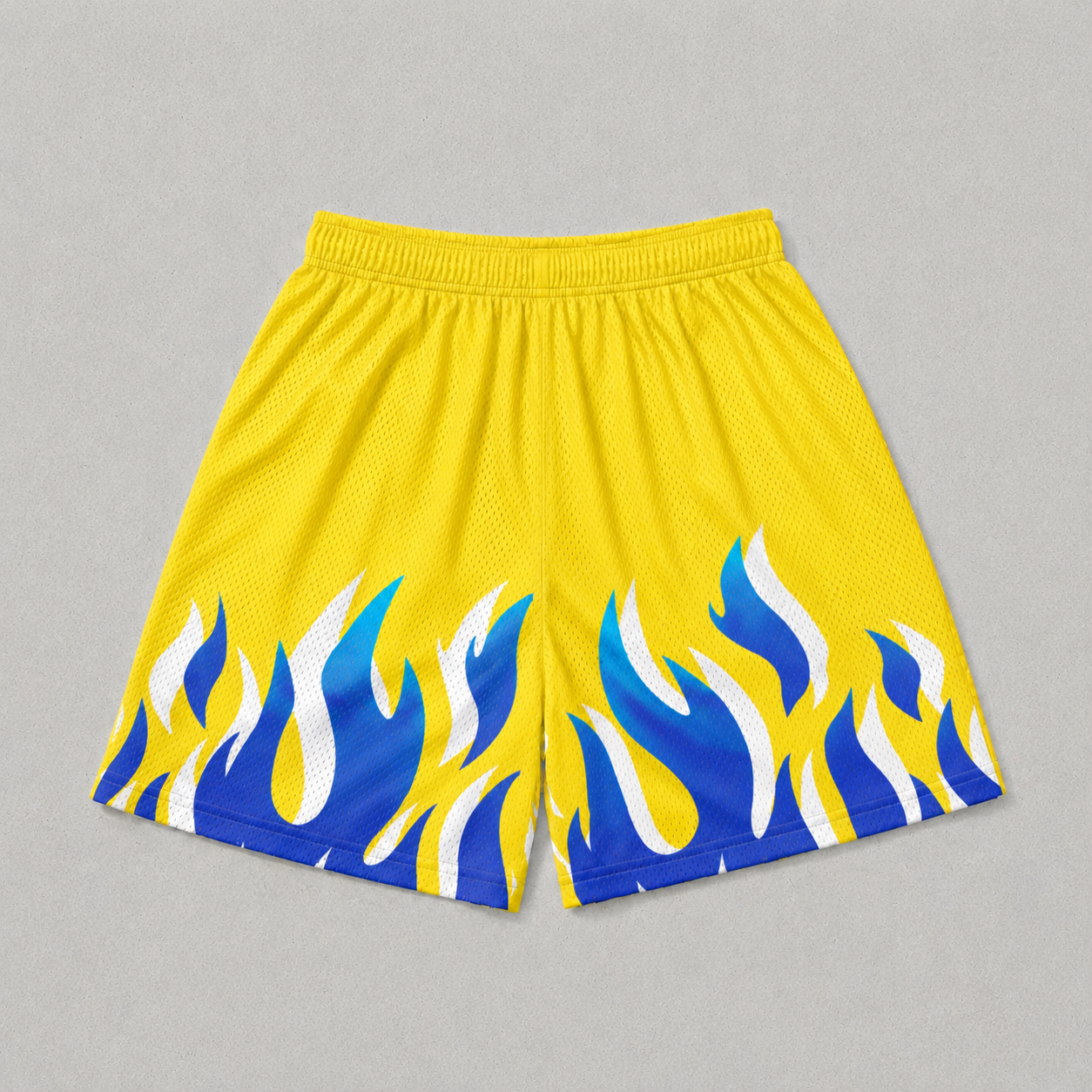 Blue Flames Mesh Shorts