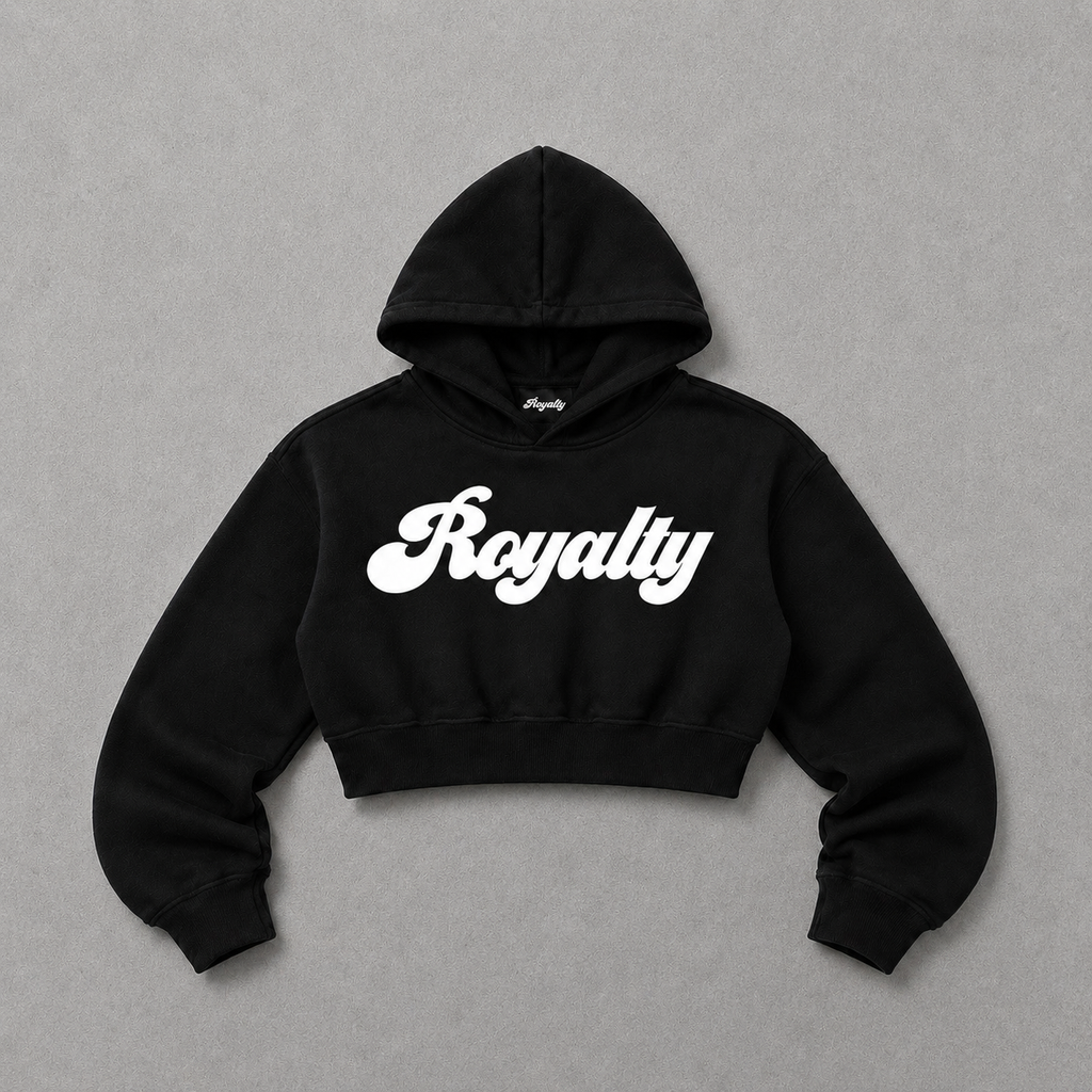 Script Cropped Hoodie