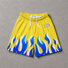 Load image into Gallery viewer, Blue Flames Mesh Shorts