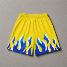 Load image into Gallery viewer, Blue Flames Mesh Shorts