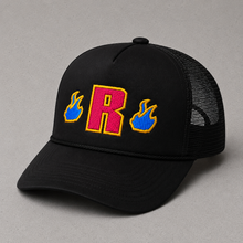 Load image into Gallery viewer, Blue Flames Trucker Hat