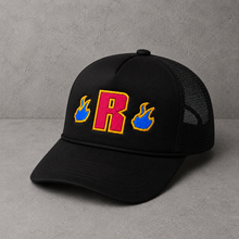 Load image into Gallery viewer, Blue Flames Trucker Hat