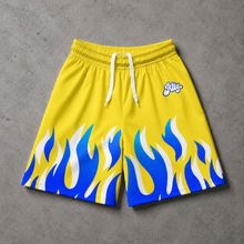Load image into Gallery viewer, Blue Flames Mesh Shorts