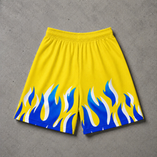 Load image into Gallery viewer, Blue Flames Mesh Shorts