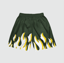 Load image into Gallery viewer, Green Flames Mesh Shorts