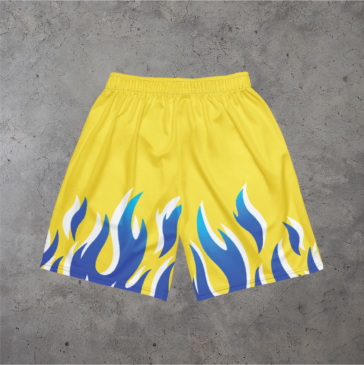 Blue Flames Mesh Shorts