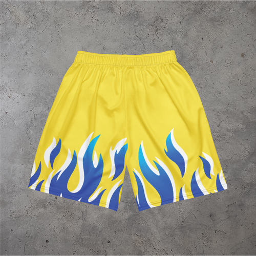Blue Flames Mesh Shorts