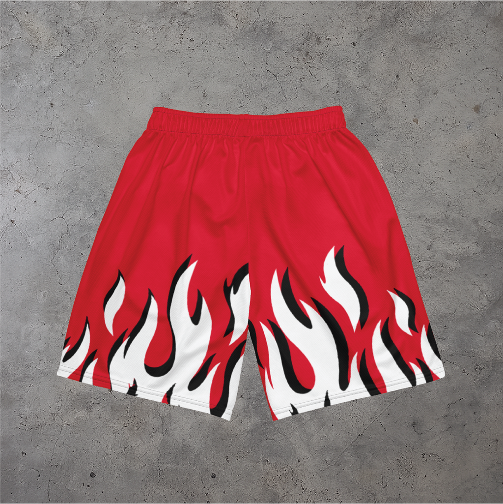 Red Flames Mesh Shorts