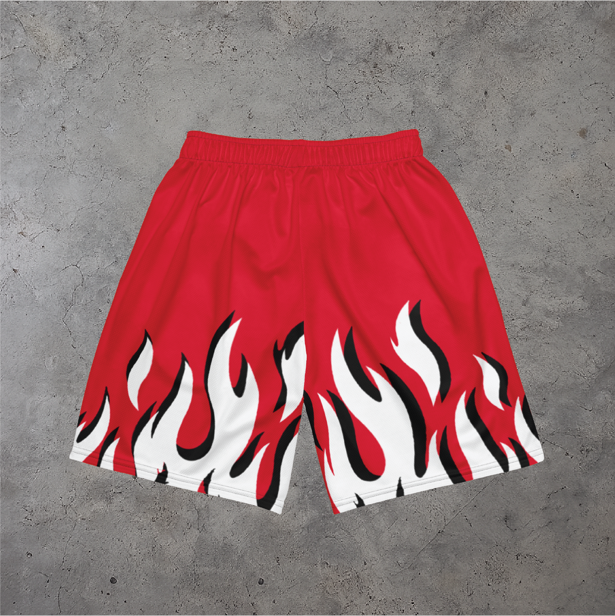 Red Flames Mesh Shorts