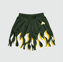 Load image into Gallery viewer, Green Flames Mesh Shorts