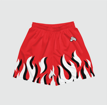 Load image into Gallery viewer, Red Flames Mesh Shorts