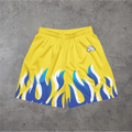 Blue Flames Mesh Shorts