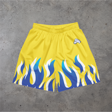 Load image into Gallery viewer, Blue Flames Mesh Shorts