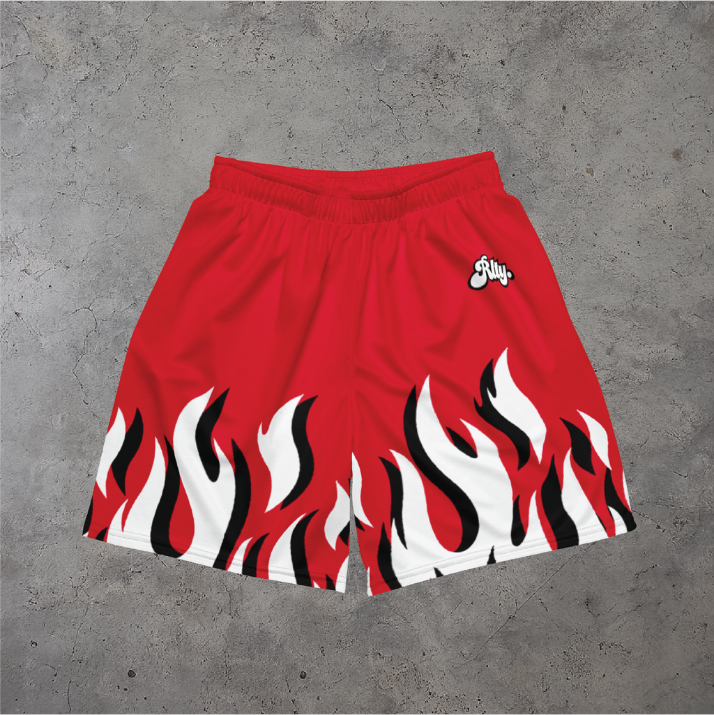 Red Flames Mesh Shorts