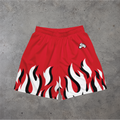 Red Flames Mesh Shorts