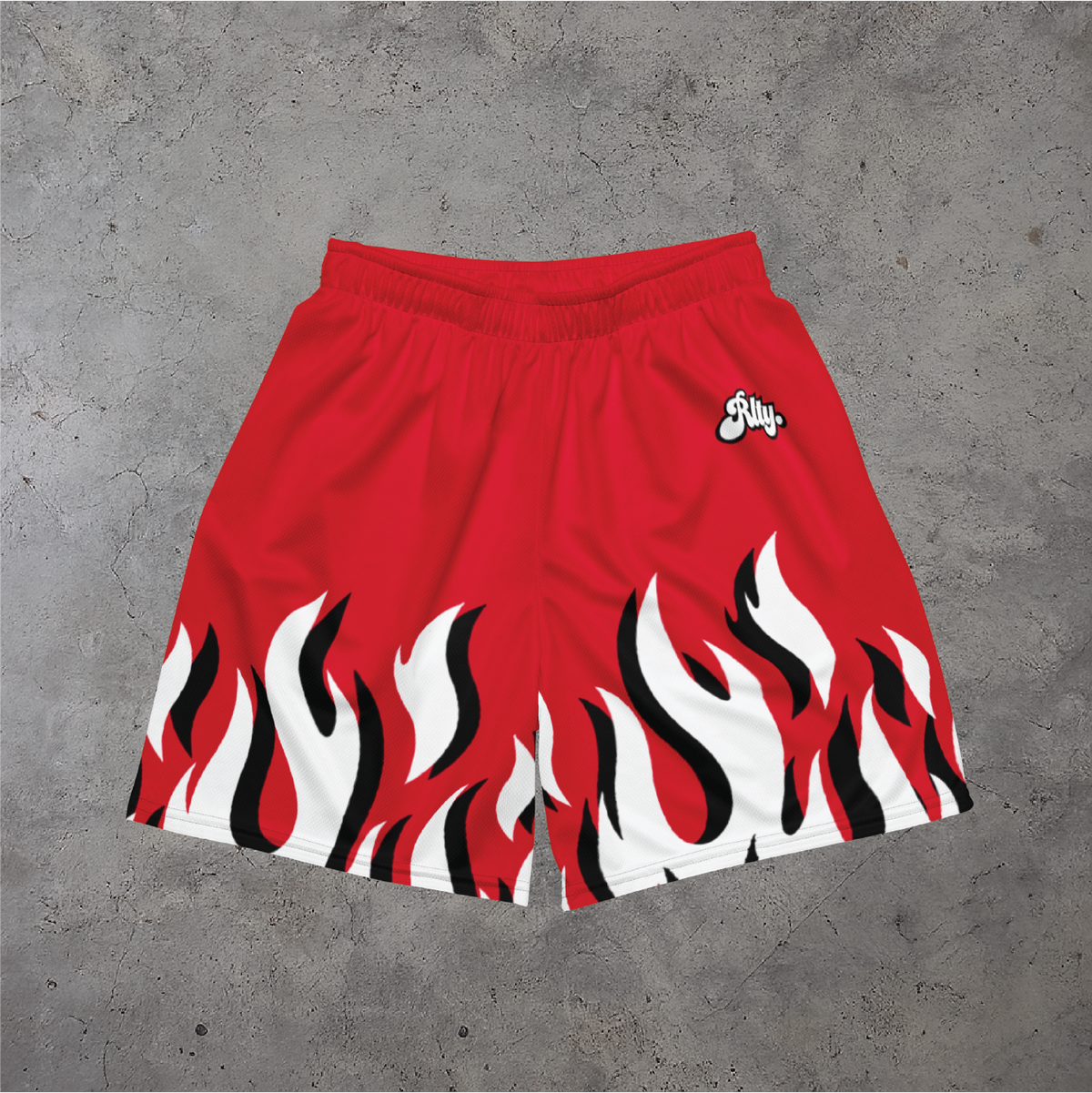 Red Flames Mesh Shorts