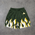 Green Flames Mesh Shorts