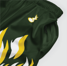 Load image into Gallery viewer, Green Flames Mesh Shorts