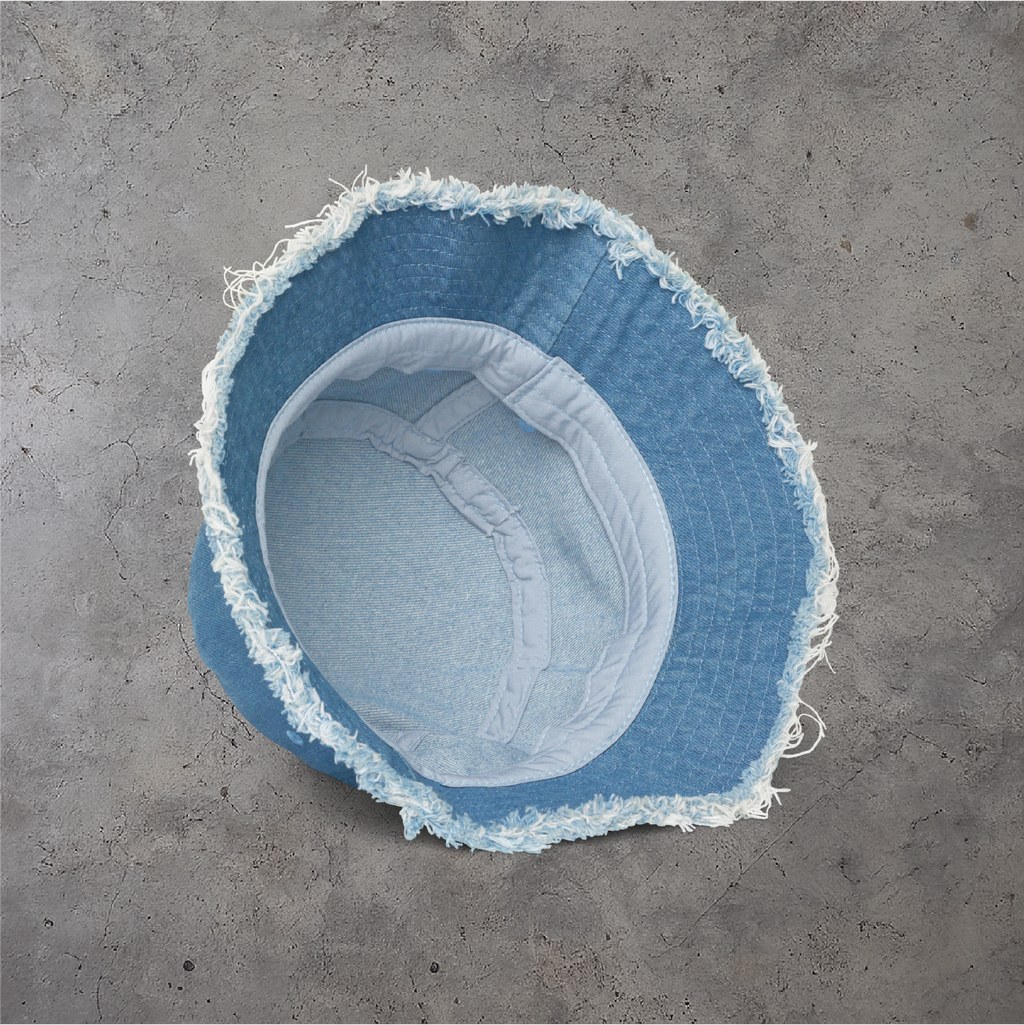 Script Distressed Bucket Hat