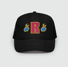 Load image into Gallery viewer, Blue Flames Trucker Hat