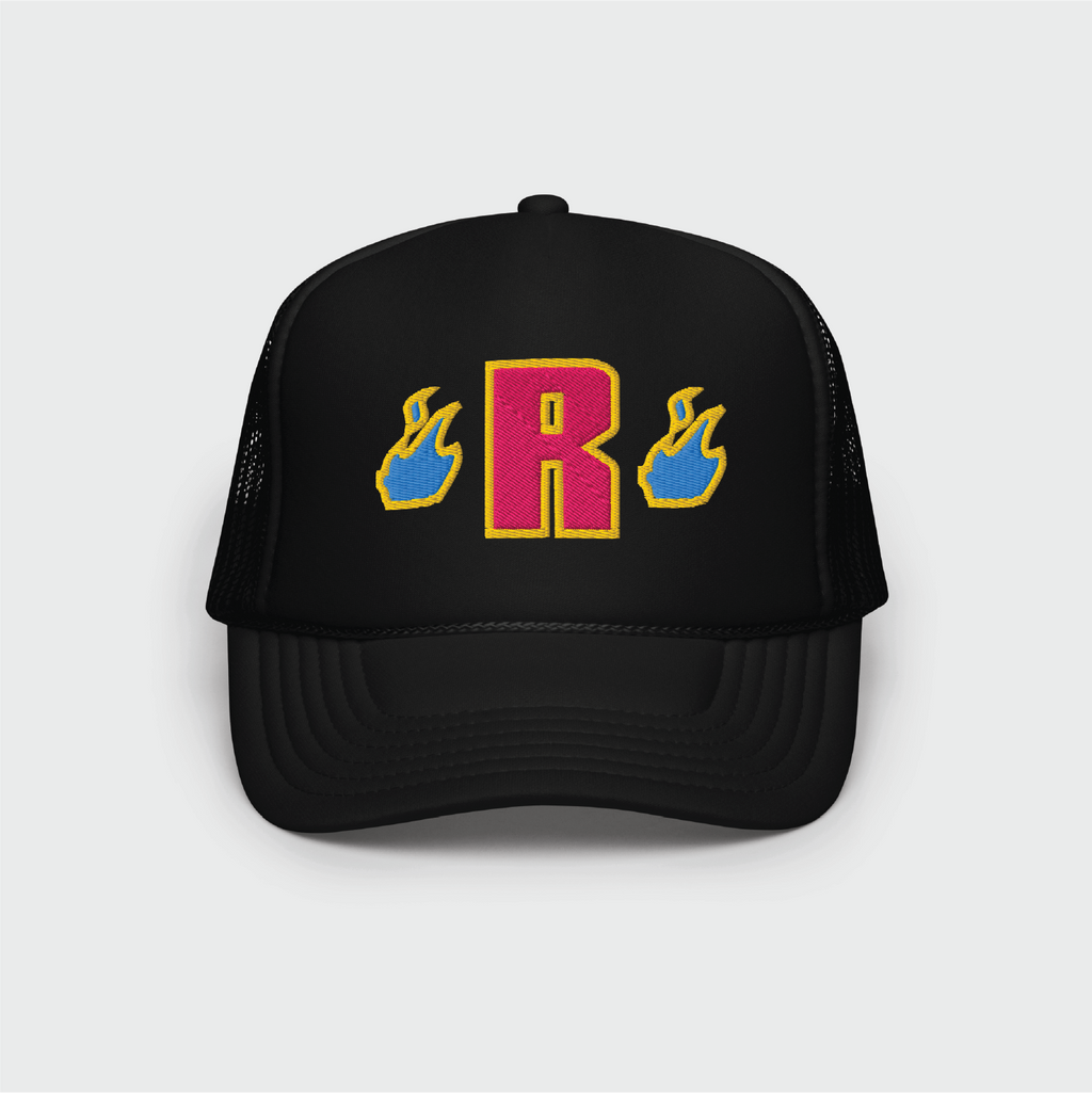 Blue Flames Trucker Hat