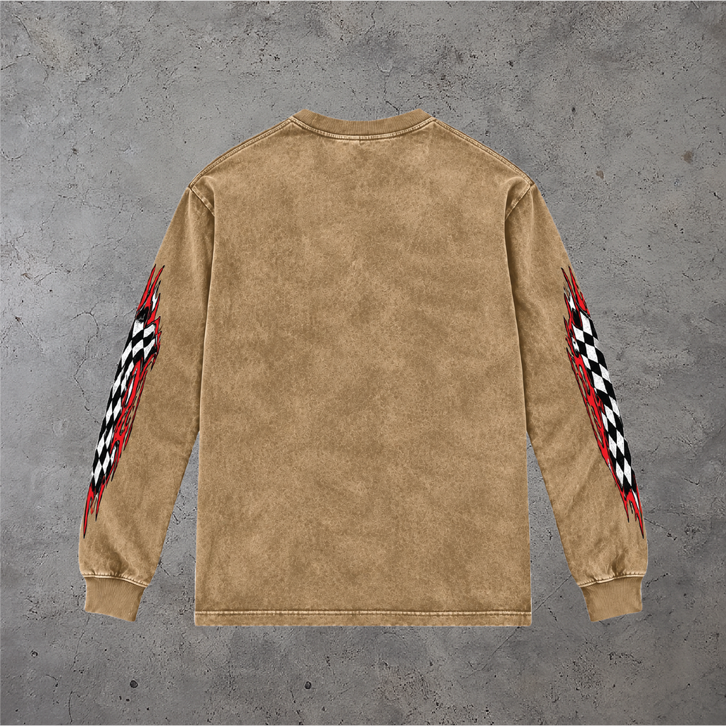 Acid Wash Oversize Long Sleeve T-Shirt